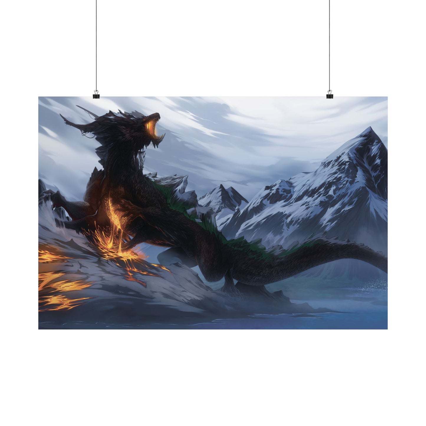 Saurlek, Dragon God of the Earth - Realms of Mystreal Matte Horizontal Posters