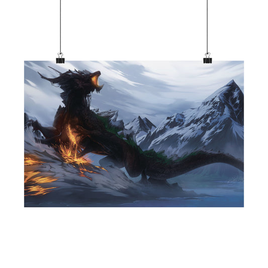 Saurlek, Dragon God of the Earth - Realms of Mystreal Matte Horizontal Posters
