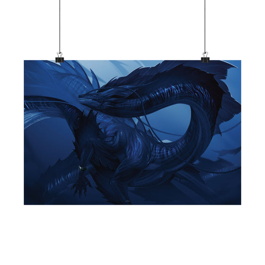 Lethianas, Dragon God of the Seas - Realms of Mystreal Horizontal Matte Poster
